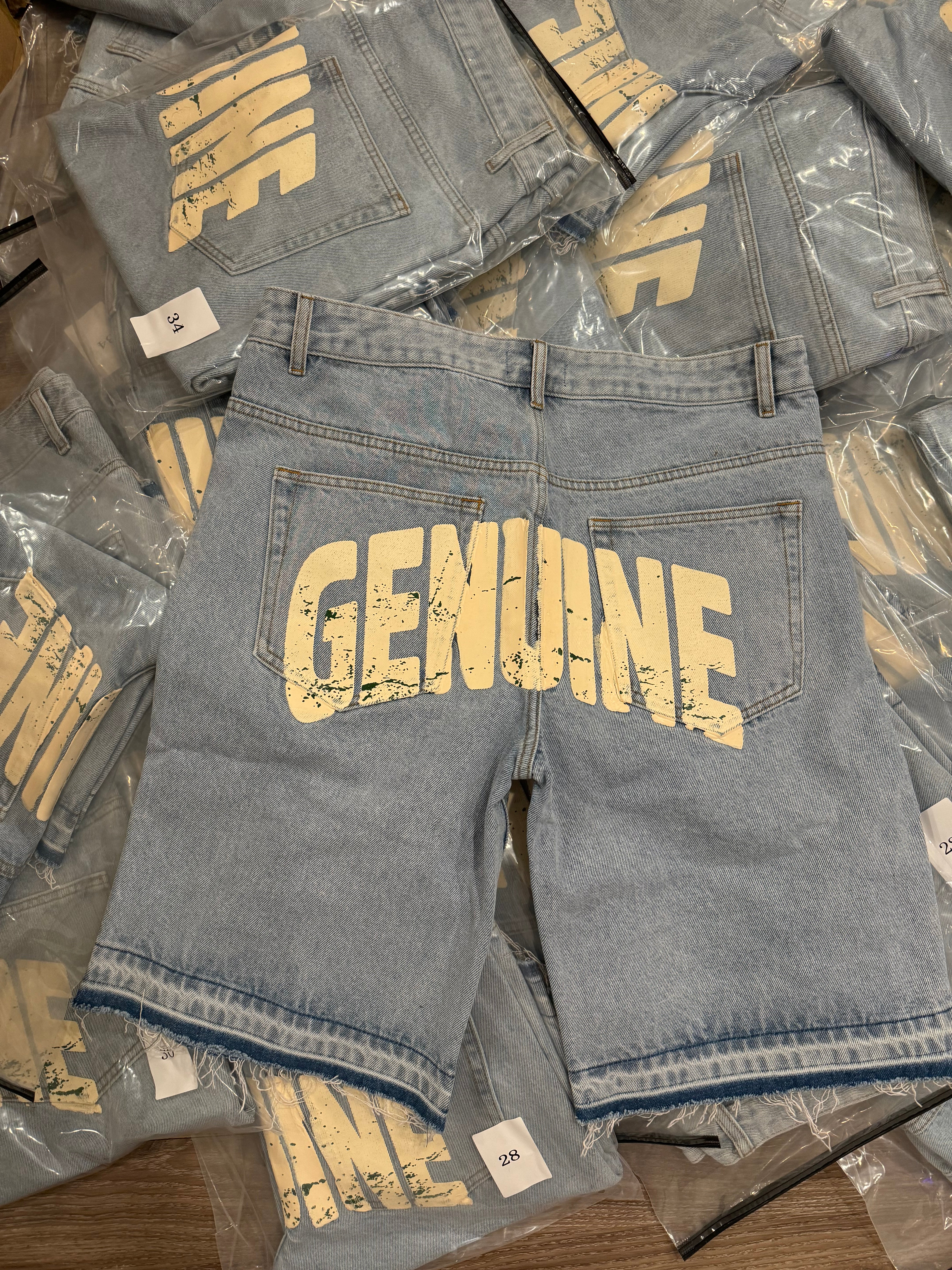 OG Denim Jorts - Raw Edge/Embellished