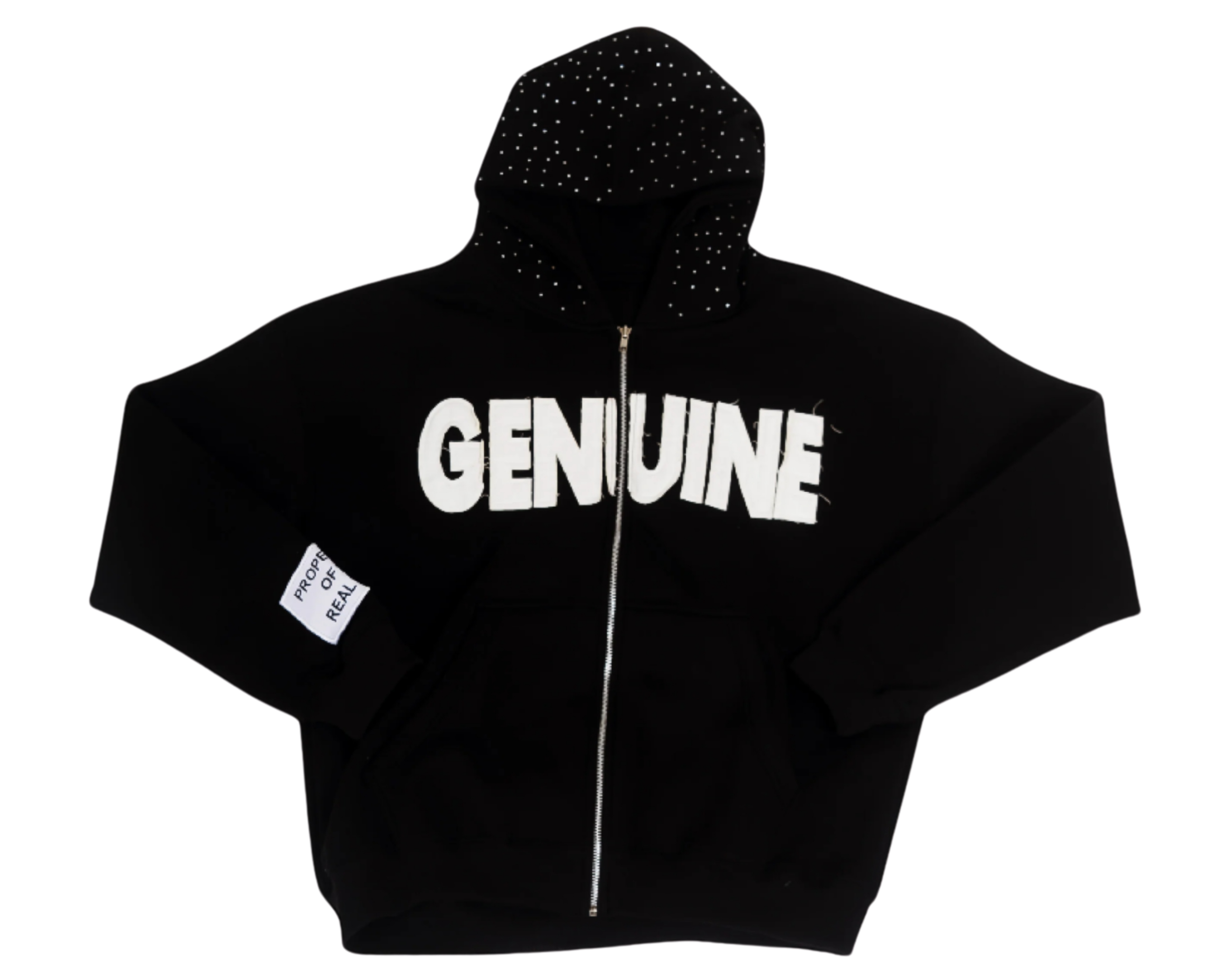 Rhinestone Distressed Genuine Hoodie