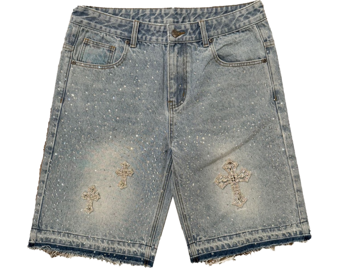 NEW Denim Jorts - Raw Edge / Embellished