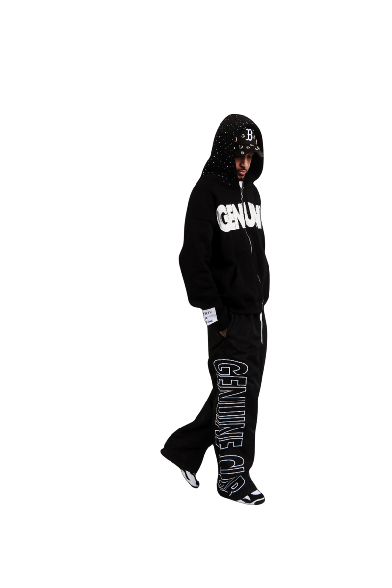 Rhinestone Distressed Genuine Hoodie