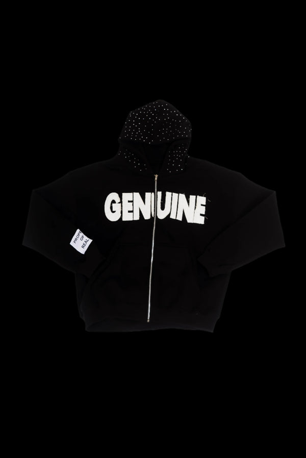 Rhinestone Distressed Genuine Hoodie
