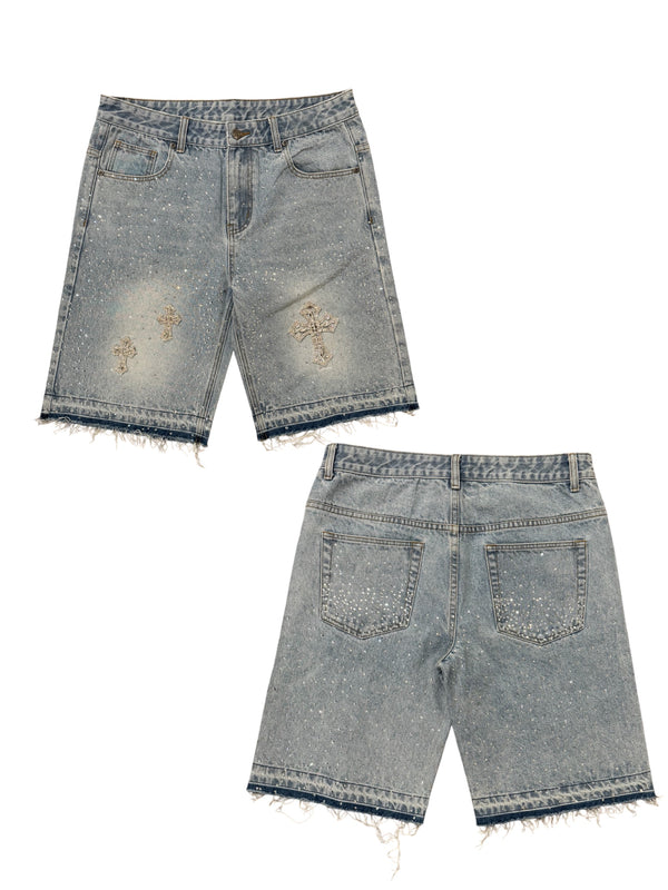 NEW Denim Jorts - Raw Edge / Embellished