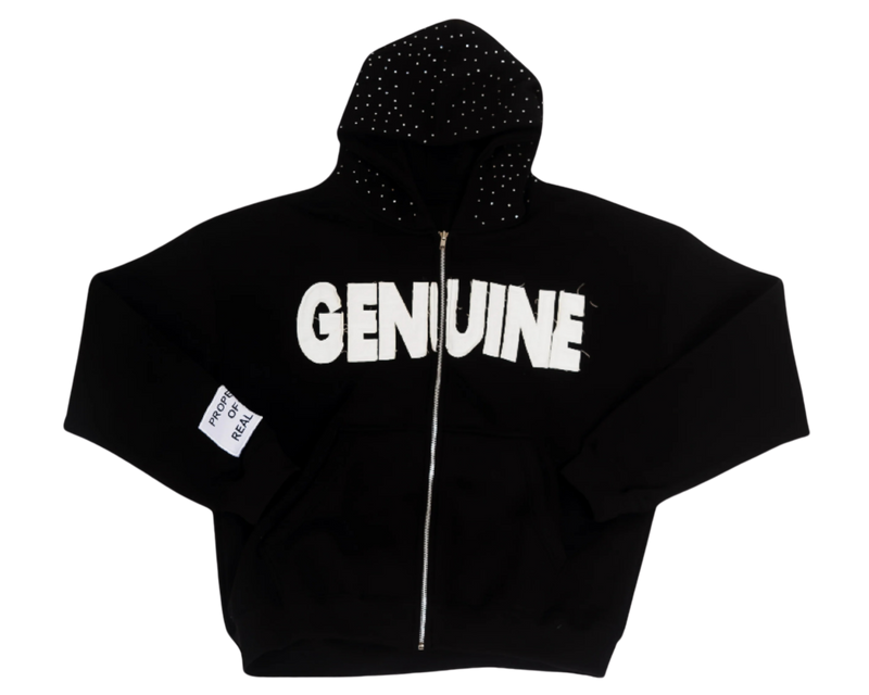 Rhinestone Distressed Genuine Hoodie